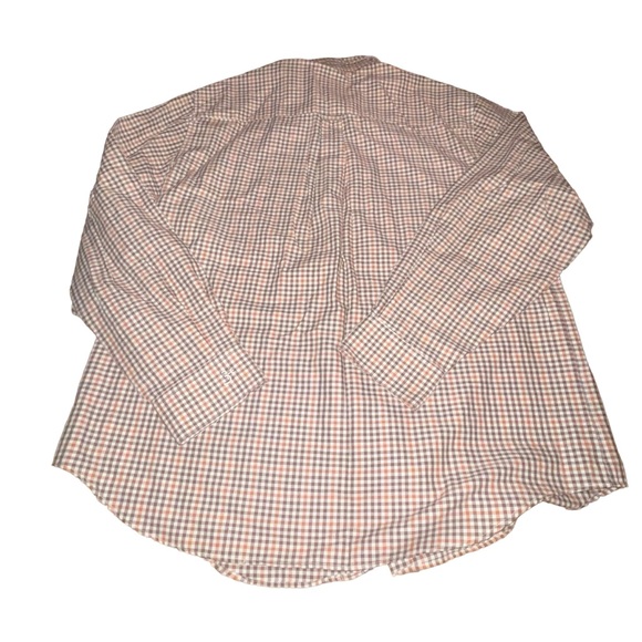 Three Forks Men’s Button Down Shirt  Check Plaid Size  Large Burnt Orange Brown - Picture 2 of 6
